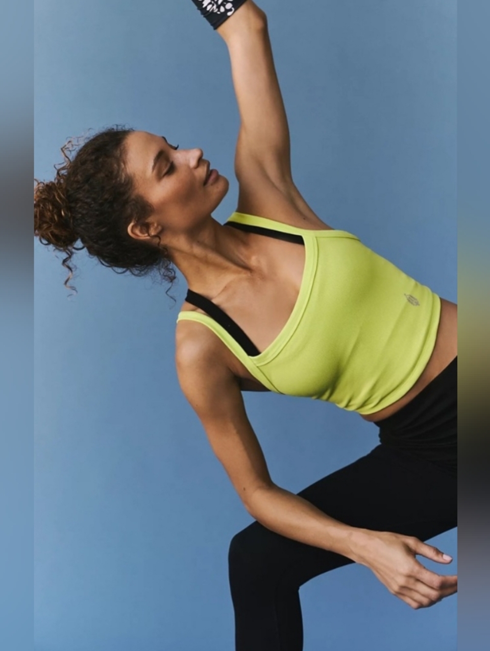 FP MOVEMENT All Clear Cami Crop Tank Top Yellow Neon M/L New NWOT Ribbed